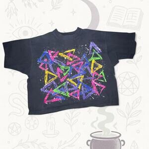 Vintage Jacques Morét Neon Geometric 80s/90s OSFA Tee – Made in USA